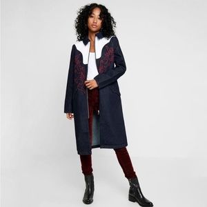 Levi’s Made and Crafted Rare Embroidered Empire Denim Trench Coat Size XS NWT